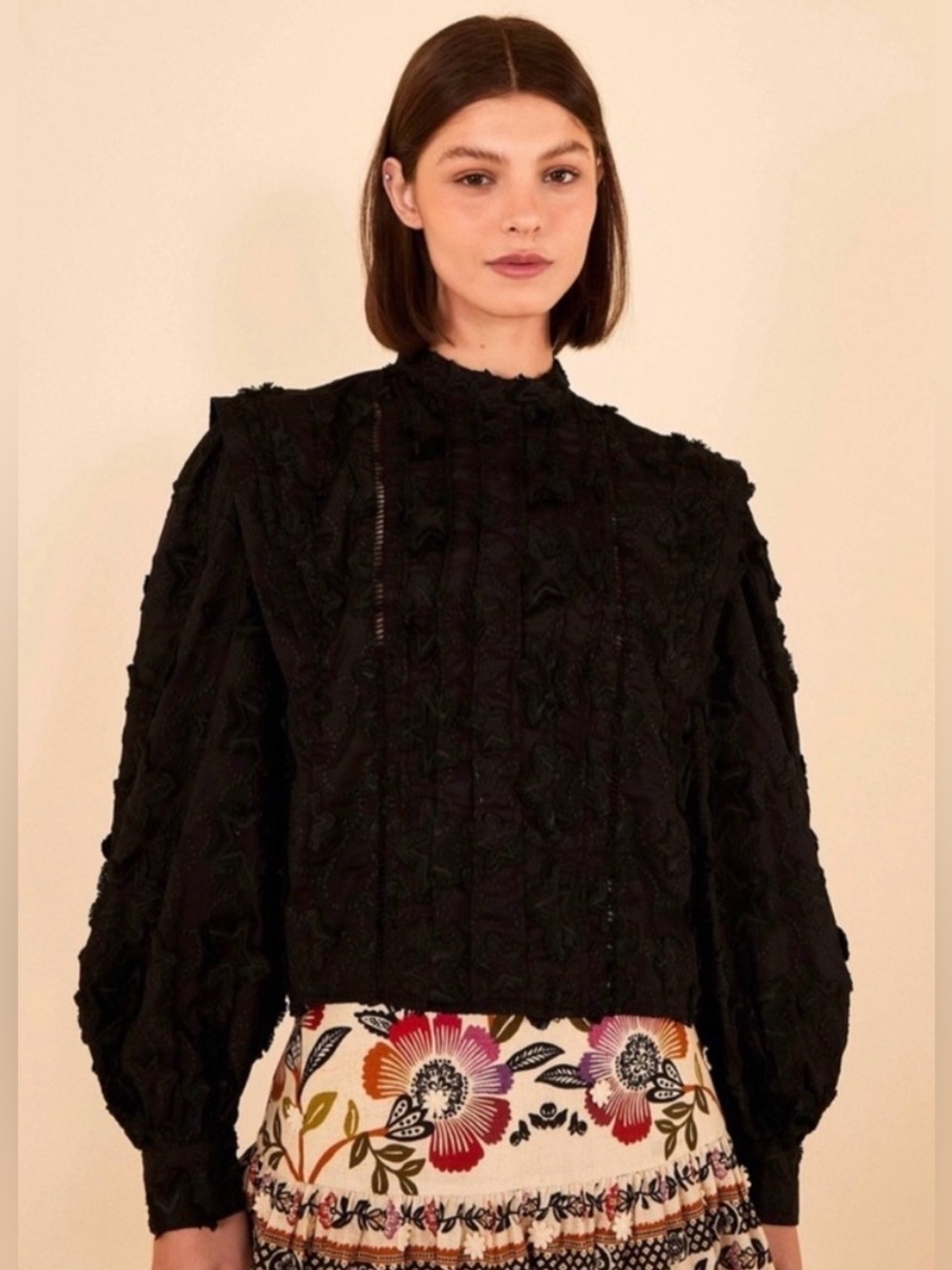 Farm‎ Rio Black 3D Star Blouse